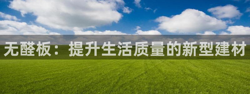 意昂5(KGAME)网页手机登录：无醛板：提升生活质量的新型
